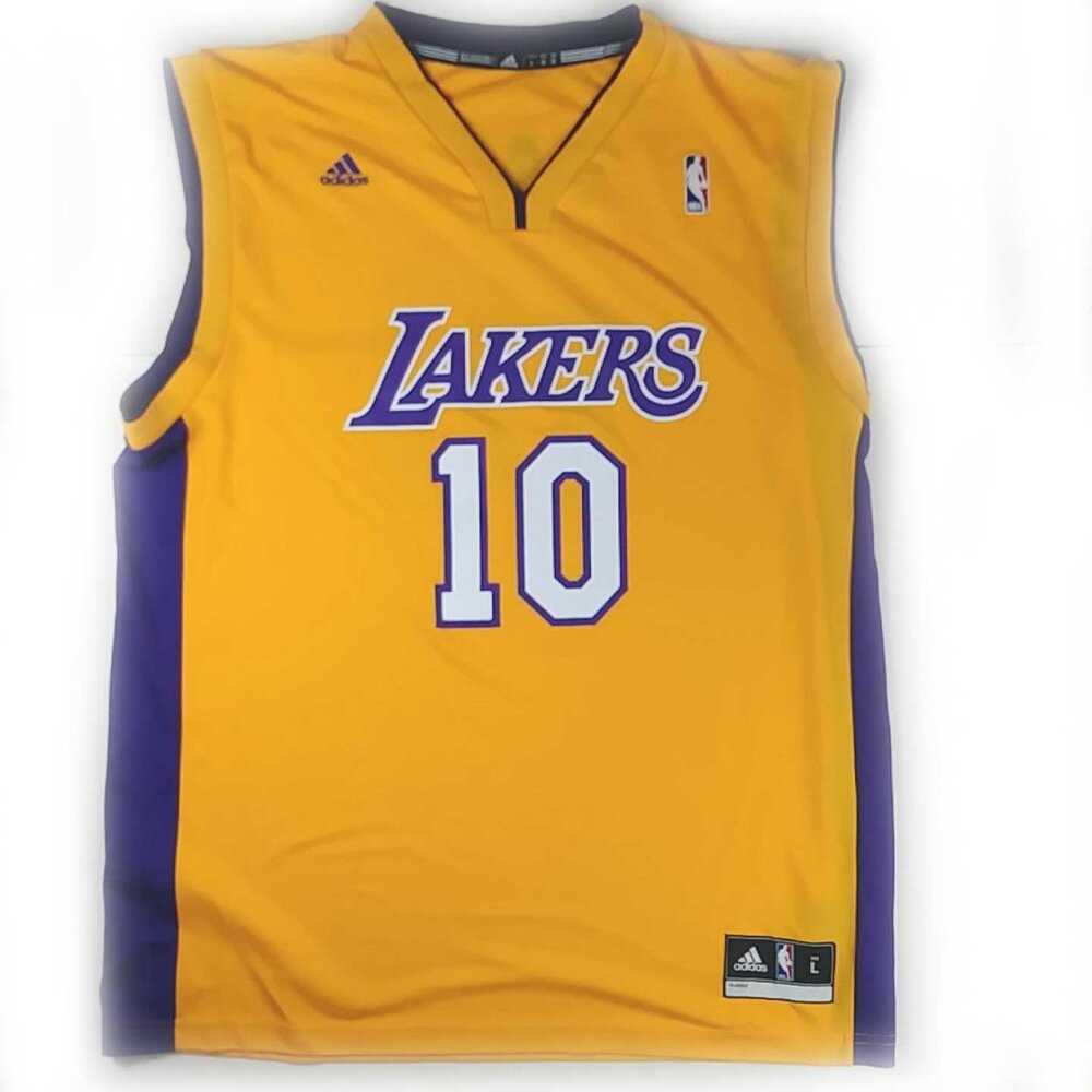 Adidas NBA Los Angeles Lakers #10 Steve Nash HoF Gold Jersey Size Large